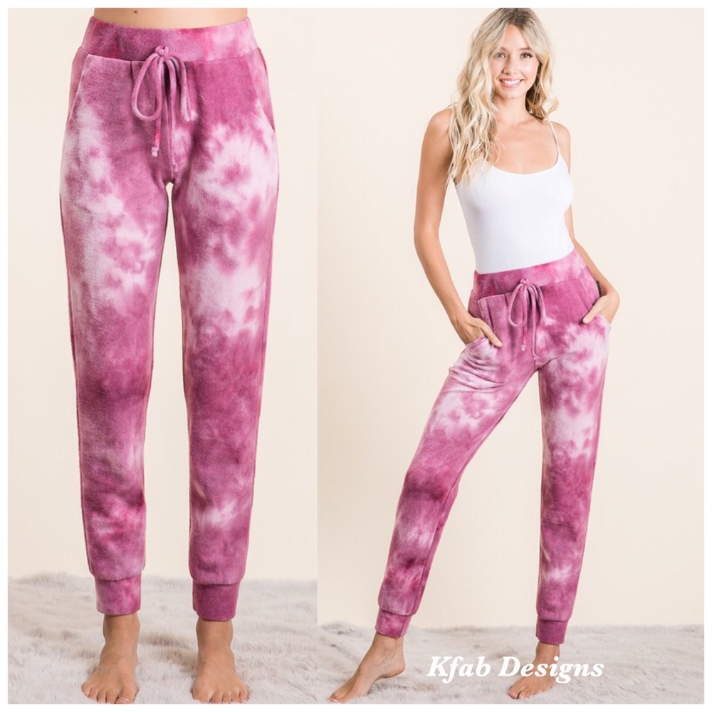 💖LAST Elastic tie dye brushed fabric joggers! - Picture 1 of 9